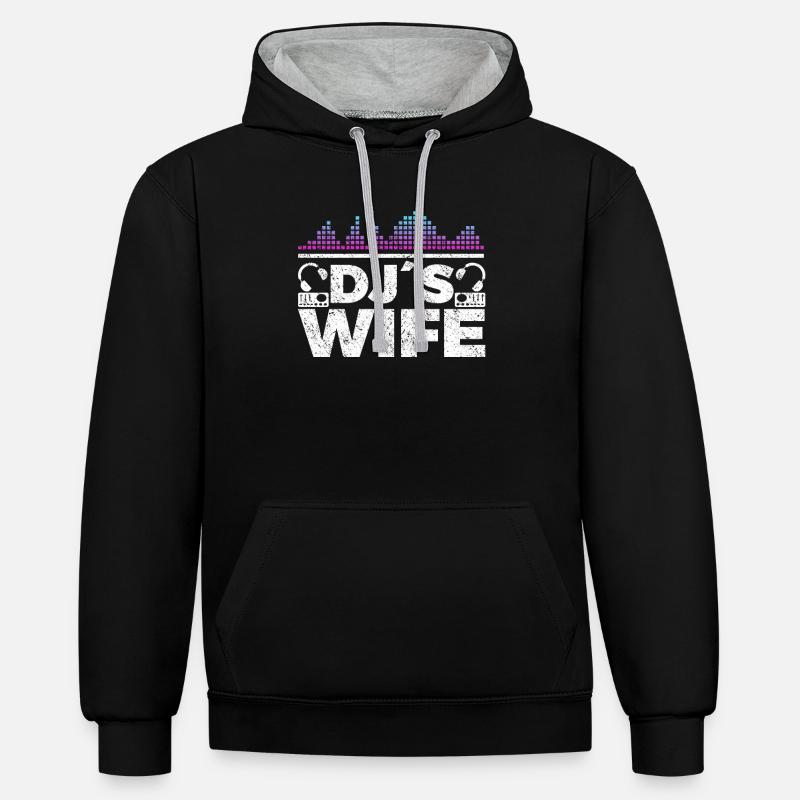 DJ Performance - Sweat à capuche contrasté - noir/gris chiné