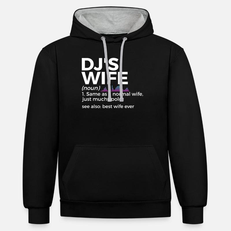 DJ Performance - Sweat à capuche contrasté - noir/gris chiné