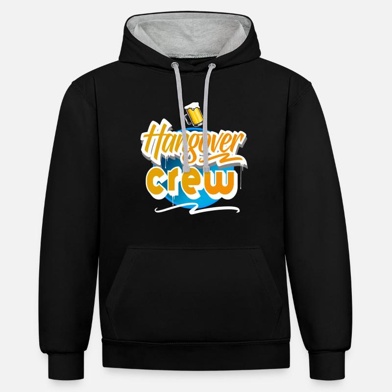 Équipe de gueule de bois - Sweat à capuche contrasté - noir/gris chiné