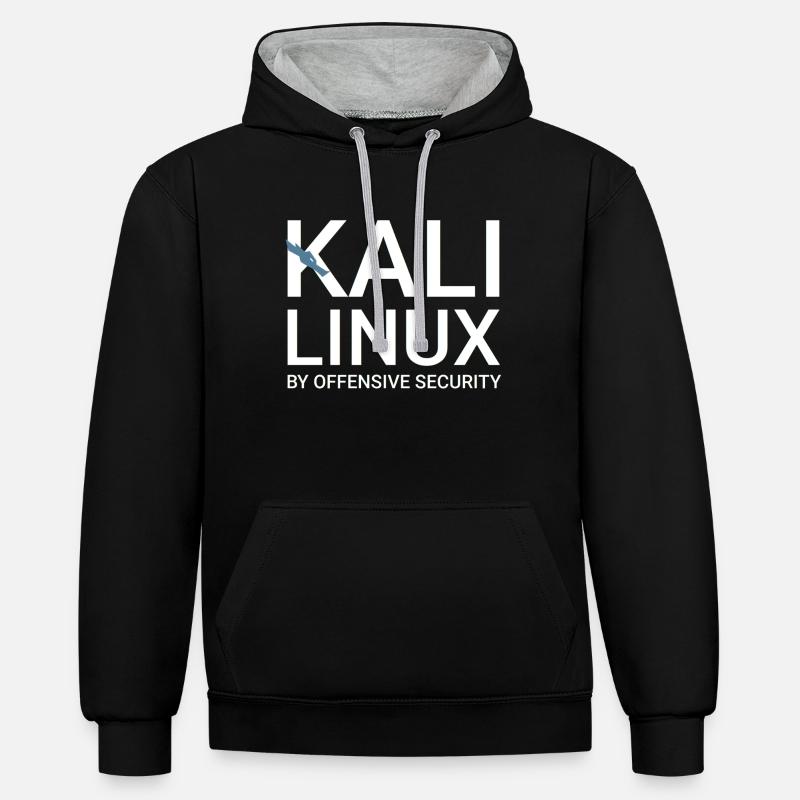 Kali Linux - Sweat à capuche contrasté - noir/gris chiné