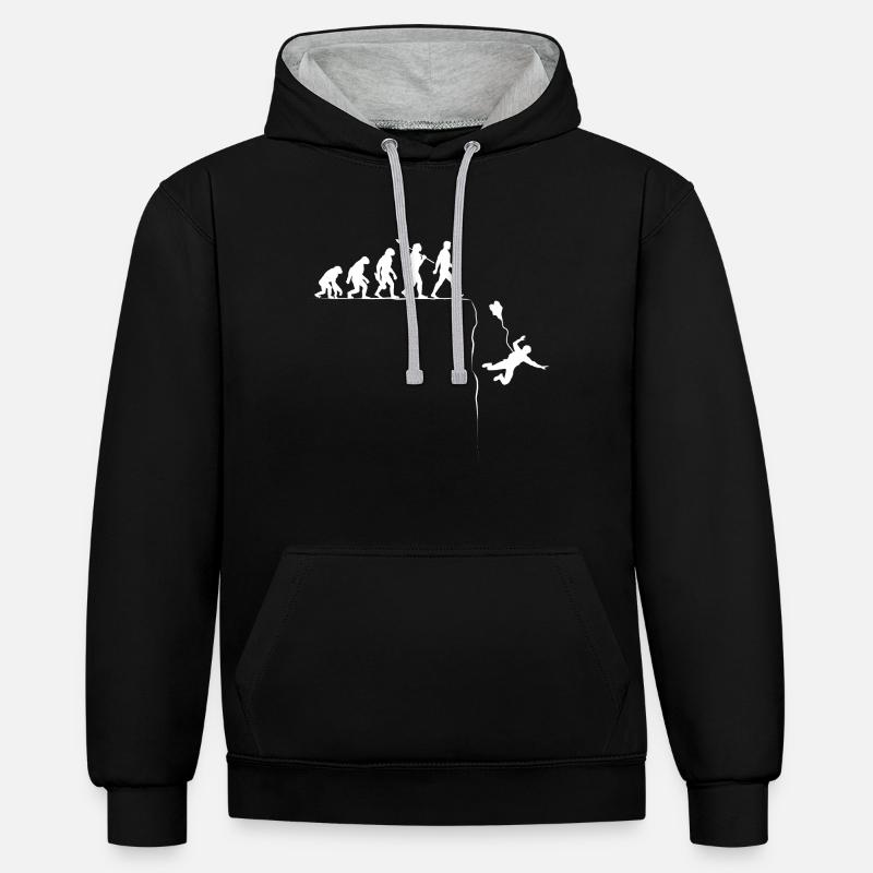 Evolution - Basejump - Basejumper - Sweat à capuche contrasté - noir/gris chiné