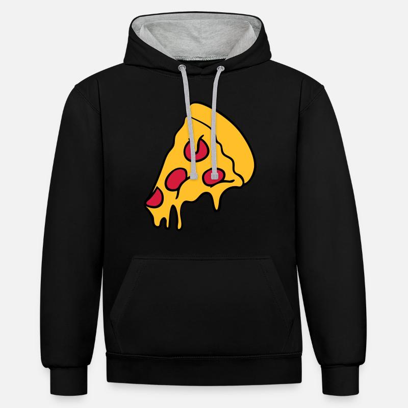 Anfrage an Google Übersetzer .... - Sweat à capuche contrasté - noir/gris chiné