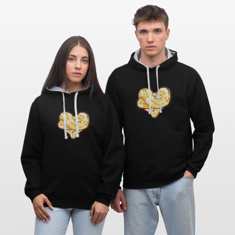Python Herz Kontrast-Hoodie