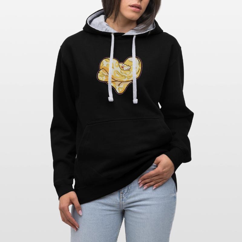 Python Herz Kontrast-Hoodie
