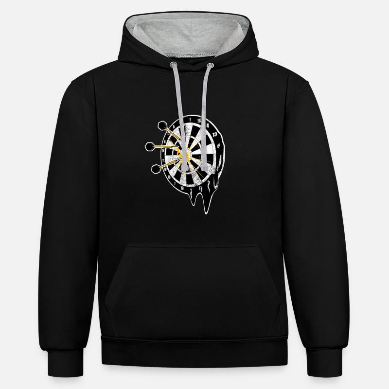 Fléchettes Fléchettes Onehundredeighty Bullseye - Sweat à capuche contrasté - noir/gris chiné