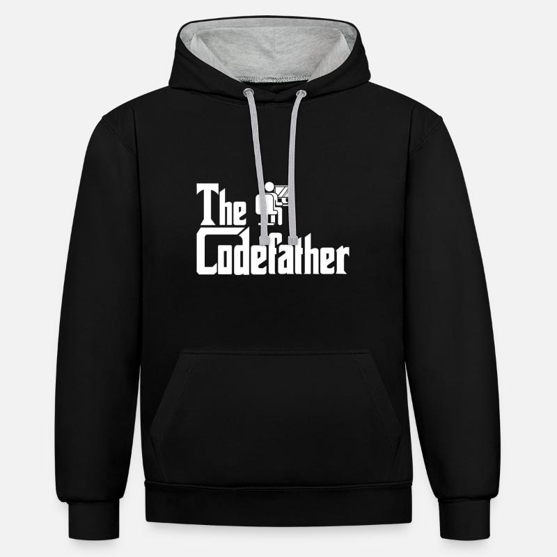 Le Codefather - Sweat à capuche contrasté - noir/gris chiné
