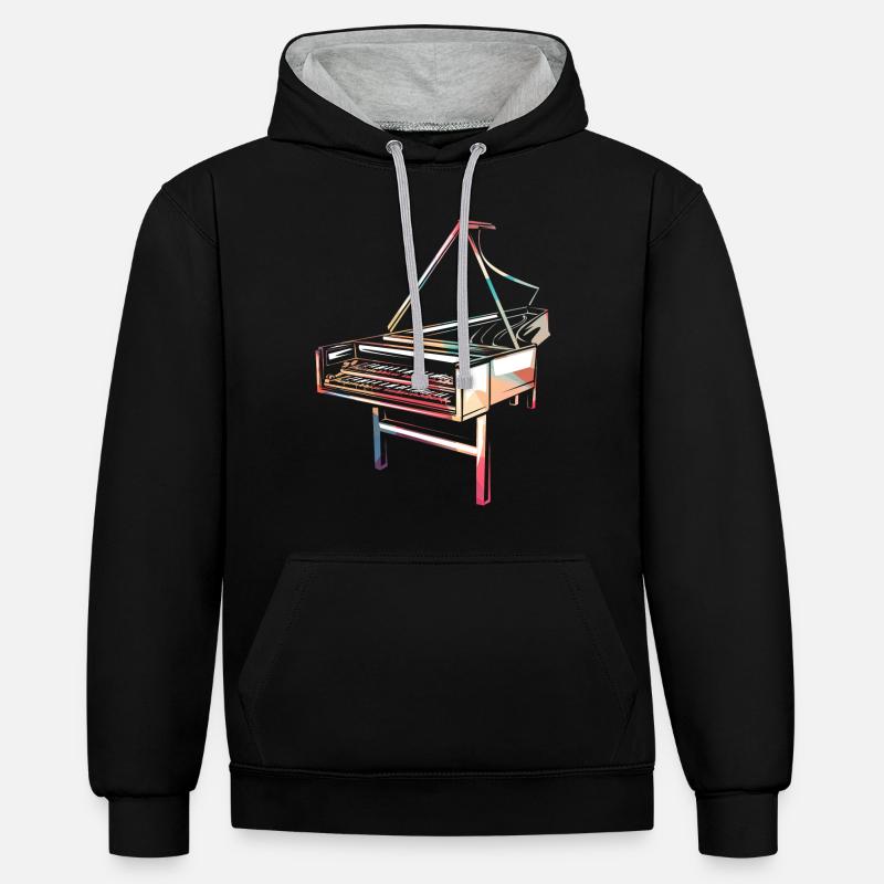 Clavecin clavecin - Sweat à capuche contrasté - noir/gris chiné