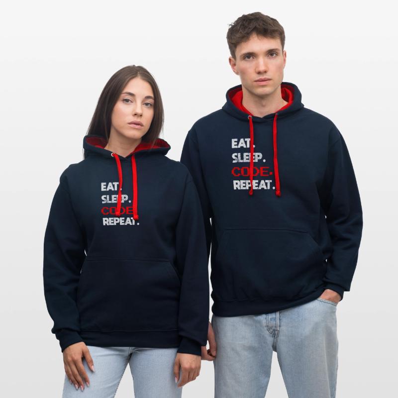Coder programmer Contrast hoodie