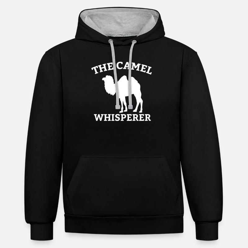 Camel Whisperer Camel Trample Gift - Sweat à capuche contrasté - noir/gris chiné