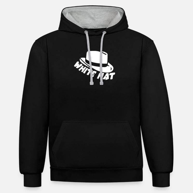 White Hat Hacker - Kontrast-Hoodie - Schwarz/Grau meliert