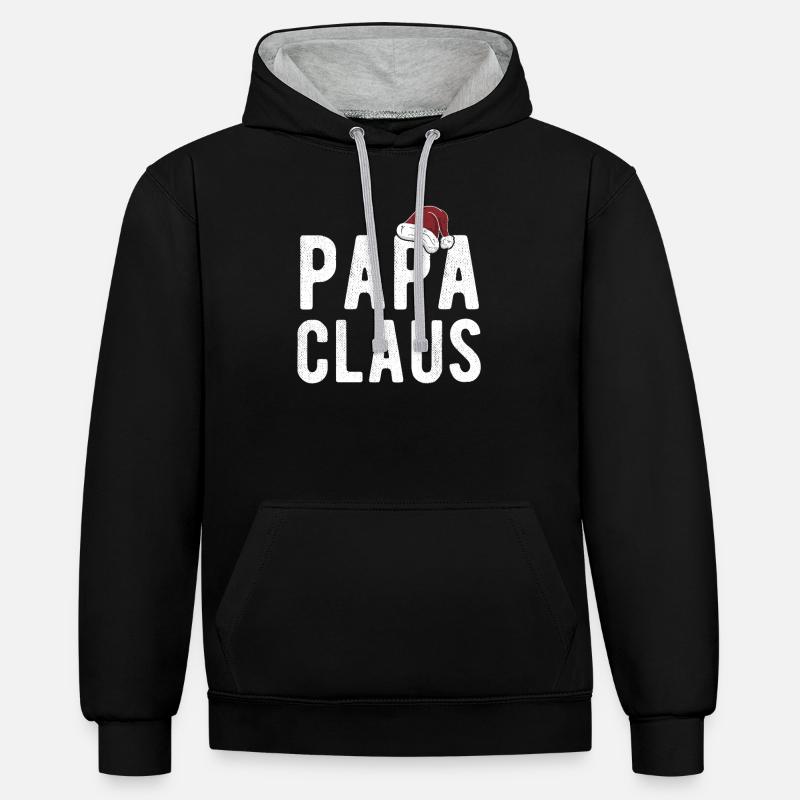 Papa Claus - Sweat à capuche contrasté - noir/gris chiné