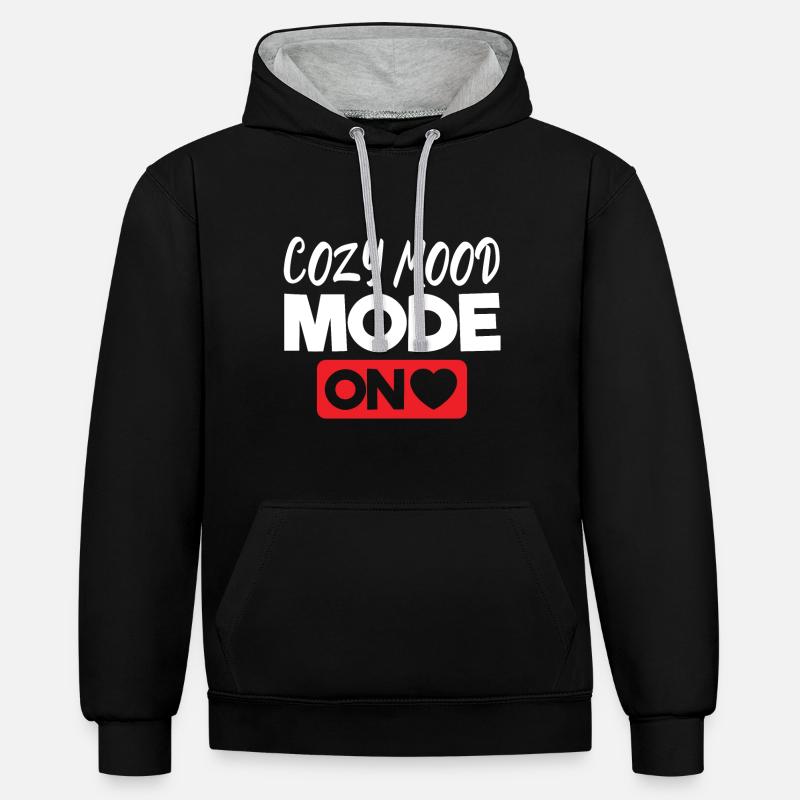 Mode d'ambiance confortable activé - Sweat à capuche contrasté - noir/gris chiné