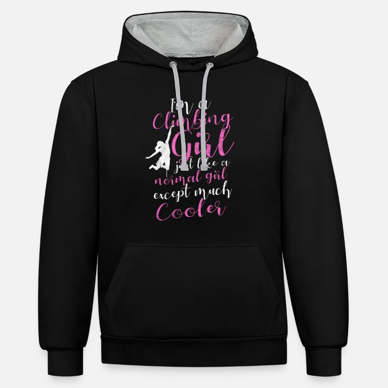 Montée - Sweat à capuche contrasté - noir/gris chiné