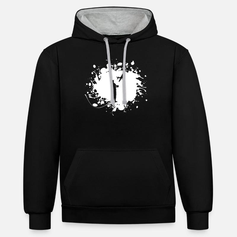 Modellflug Modellbauer Flugzeug Geschenk - Kontrast-Hoodie - Schwarz/Grau meliert