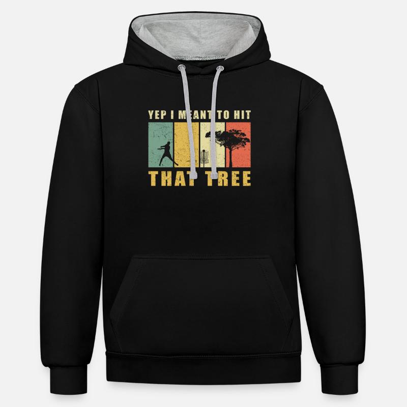 Discgolf Golf | Discgolf joueur cadeau - Sweat à capuche contrasté - noir/gris chiné