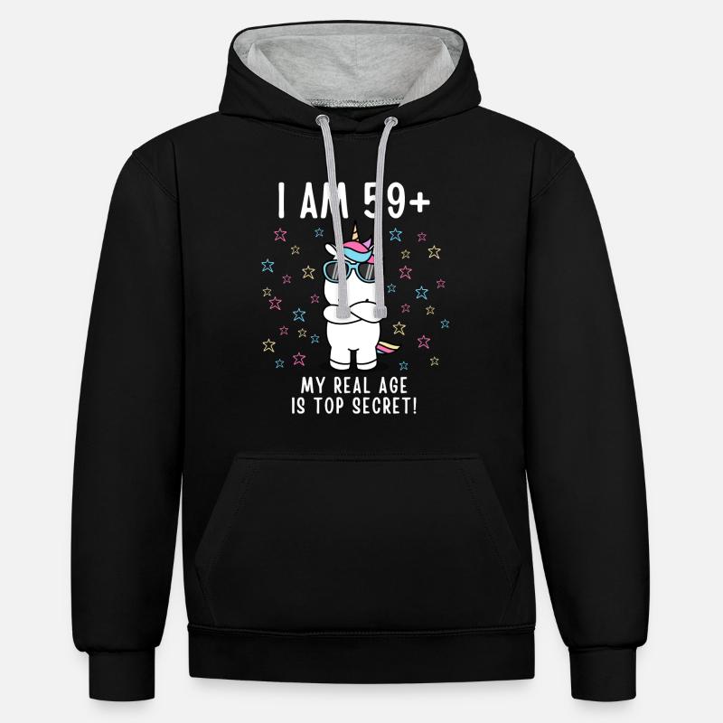 60e anniversaire 60 ans 1961 - Sweat à capuche contrasté - noir/gris chiné