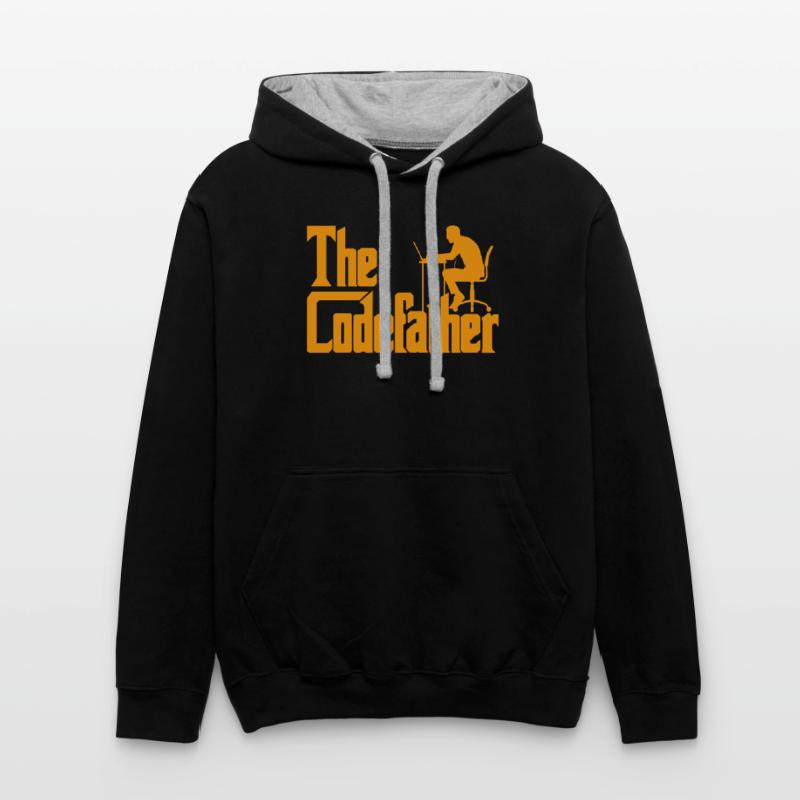 Developer Fun Saying The Codefather Coder Contrast hoodie