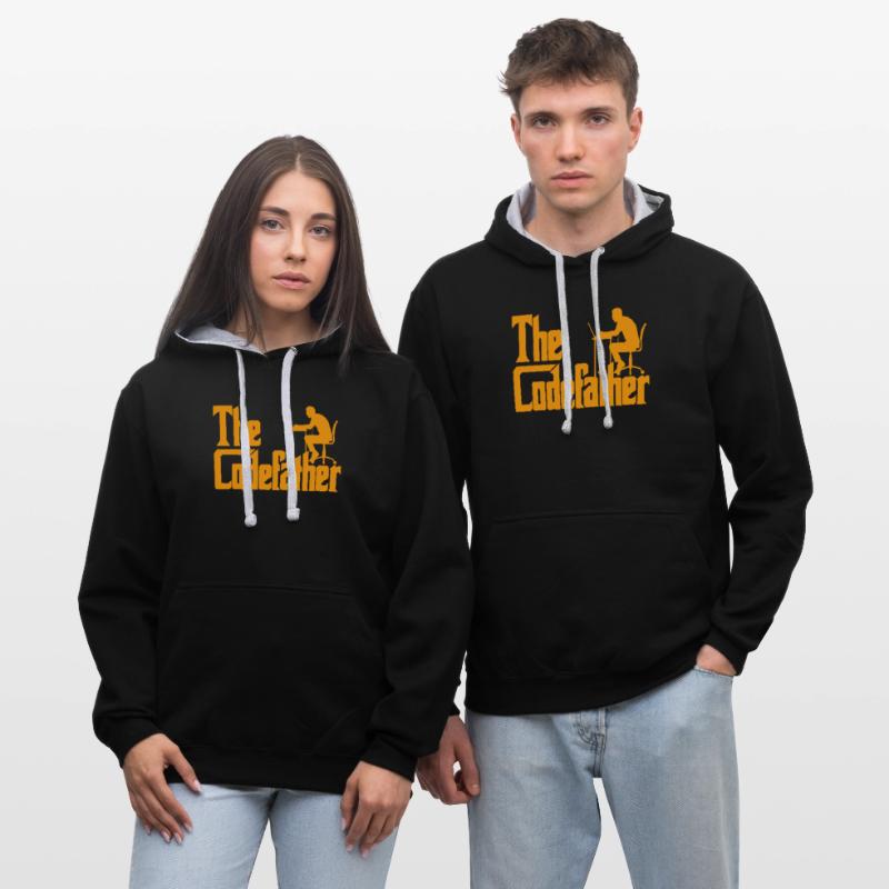 Developer Fun Saying The Codefather Coder Contrast hoodie
