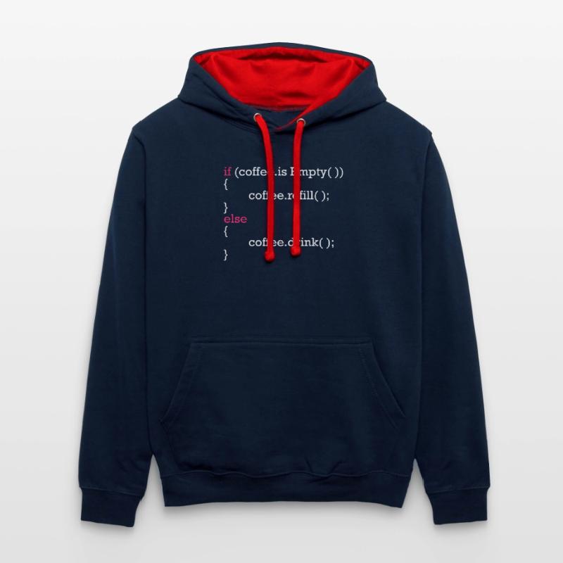 Program Code Coffee Refill IT Developers Contrast hoodie