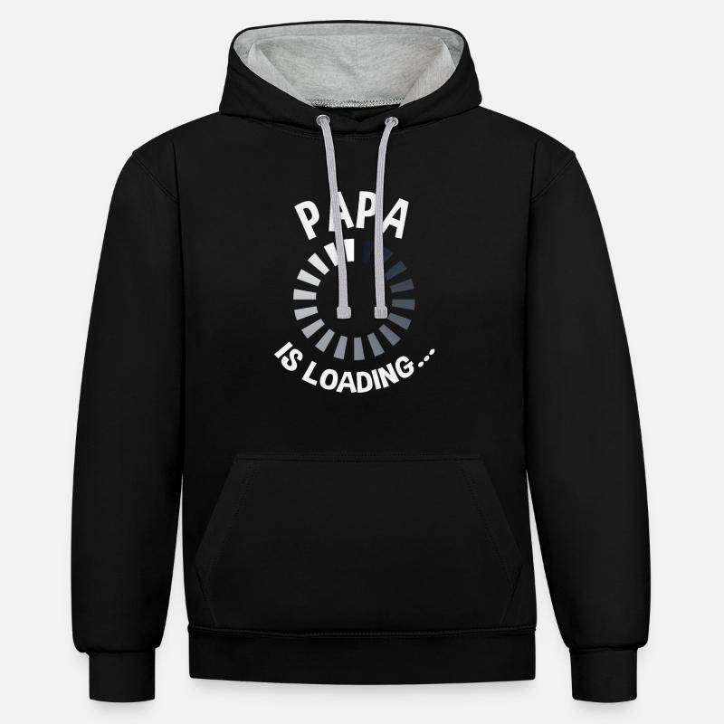 Papa Loading - Sweat à capuche contrasté - noir/gris chiné