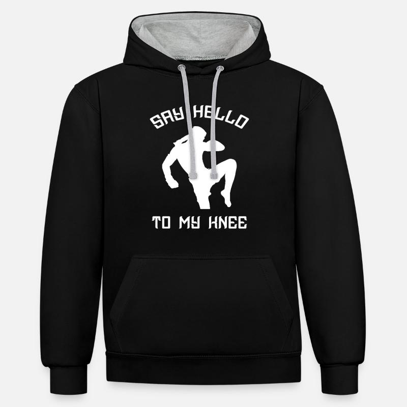 Muay Thai Thai Boxing - Sweat à capuche contrasté - noir/gris chiné