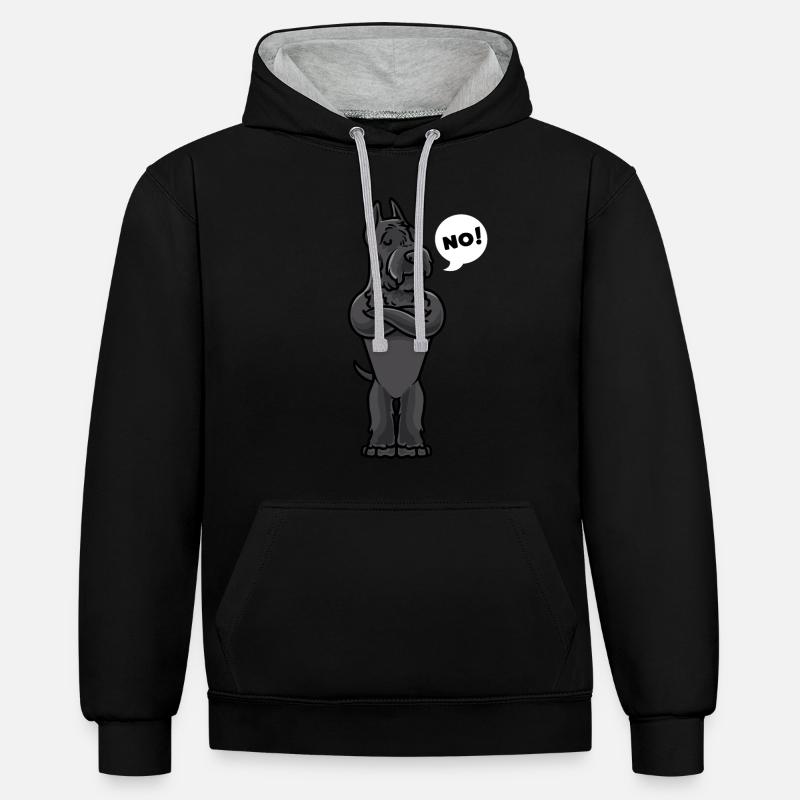 Têtu de géant - Sweat à capuche contrasté - noir/gris chiné
