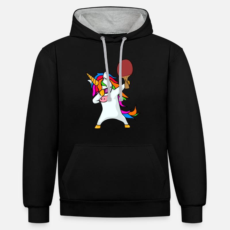 Ping-ping -Ping -ping-cong - Sweat à capuche contrasté - noir/gris chiné