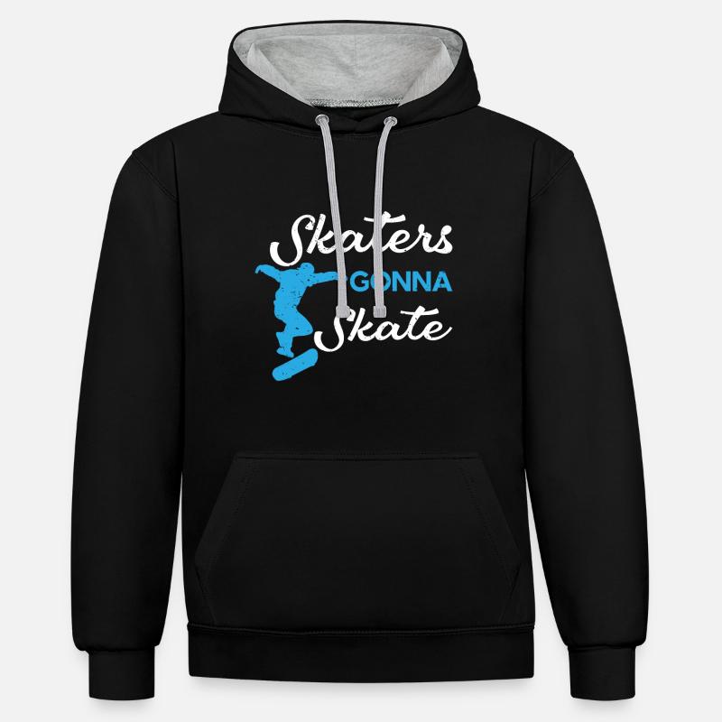 Skateboarder Skateboard - Sweat à capuche contrasté - noir/gris chiné