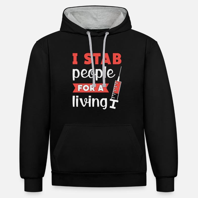 Néphrologie Dialyse Dialyse Cadeau - Sweat à capuche contrasté - noir/gris chiné