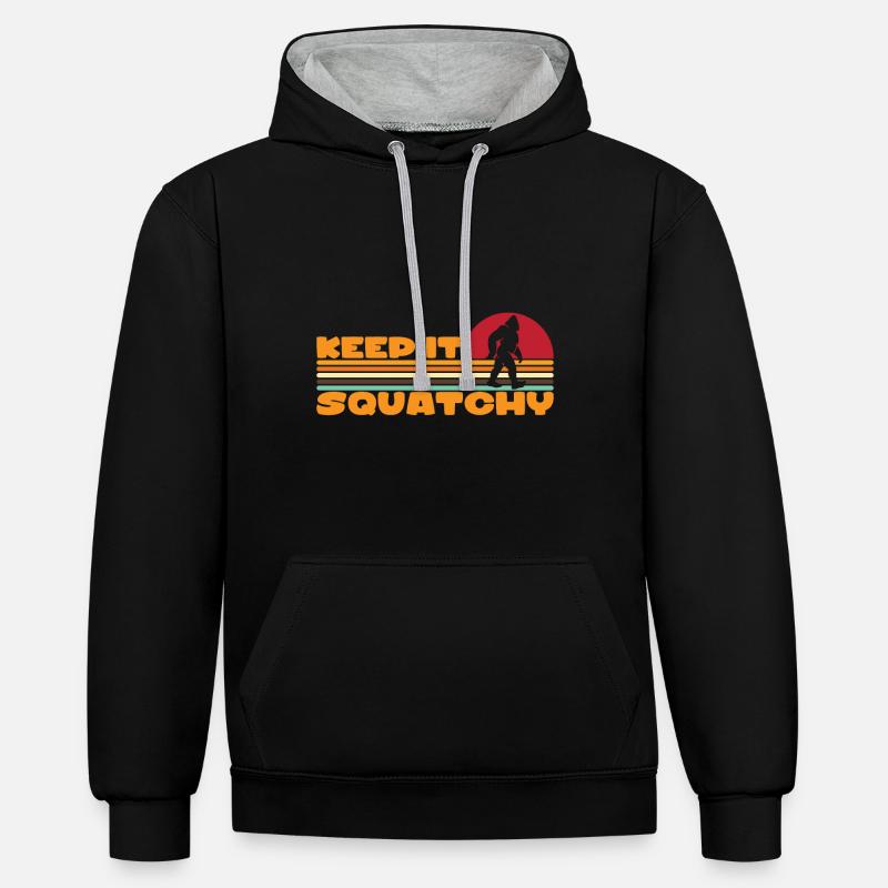 Bigfoot Sasquatch Yeti - Sweat à capuche contrasté - noir/gris chiné