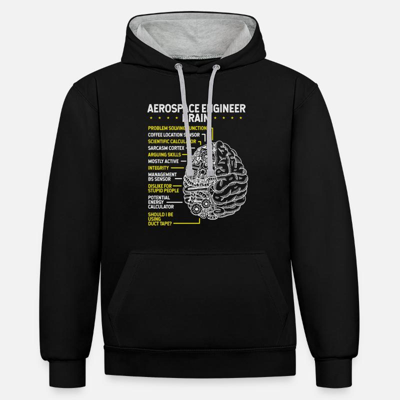 Aerospace Engineering Aerospace Engineer - Contrast hoodie - black/heather grey