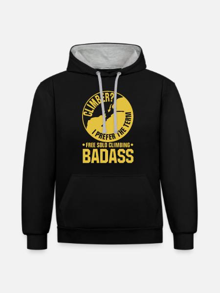Free Solo Climbing - Contrast hoodie - black/heather grey