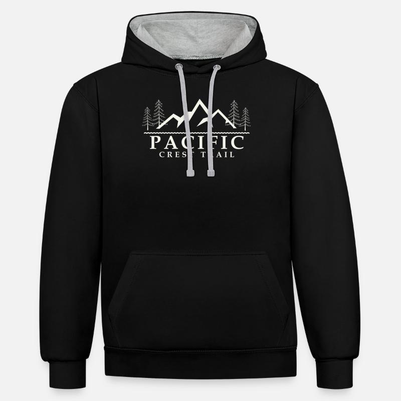 Sentier Pacific Crest. - Sweat à capuche contrasté - noir/gris chiné