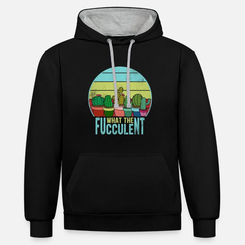 Qu’est-ce que le Fucculent - Sweat à capuche contrasté - noir/gris chiné