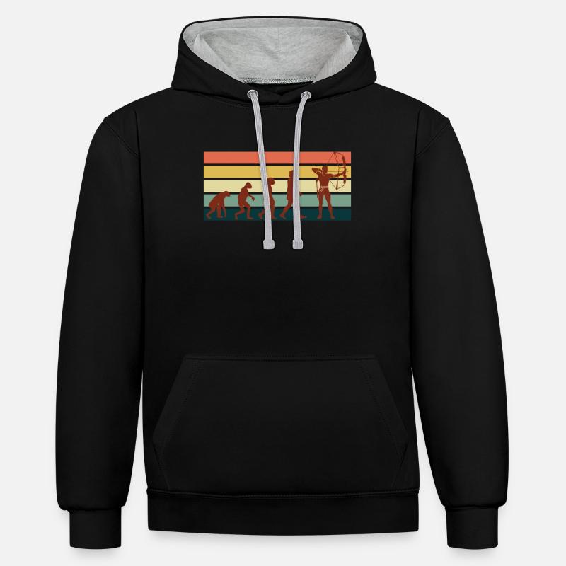 Archery Evolution Bogenschießen - Contrast hoodie - black/heather grey