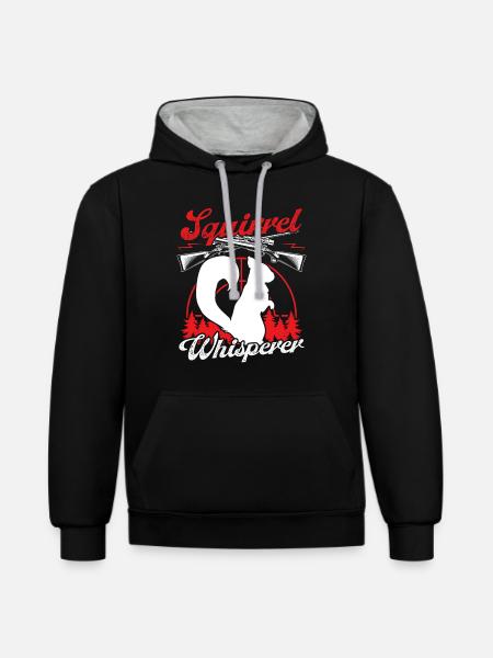 Squirrel Removal Funny Squirrel Whisperer - Kontrast-Hoodie - Schwarz/Grau meliert