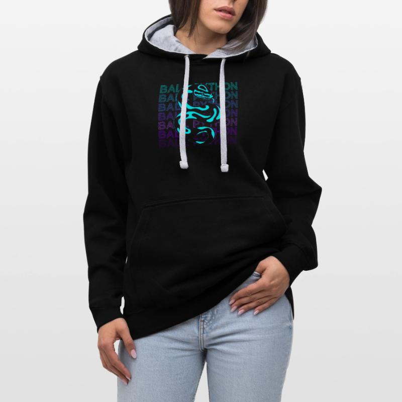 Kugelpython Schlange Retro Geschenk Kontrast-Hoodie