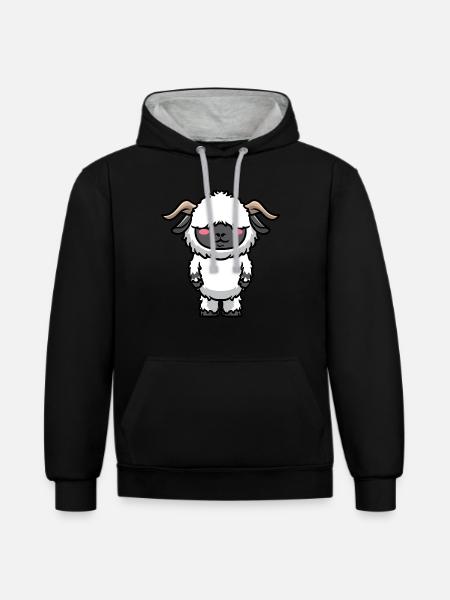 Walliser Schwarznasenschaf Schafe - Kontrast-Hoodie - Schwarz/Grau meliert