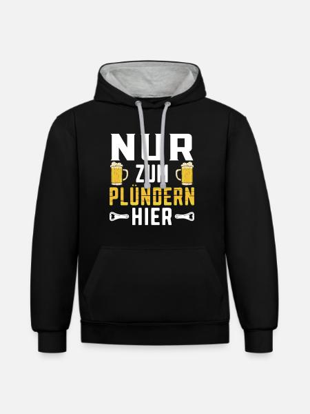 Nachbar Einzug Einweihungsparty Nachbarschaft - Kontrast-Hoodie - Schwarz/Grau meliert