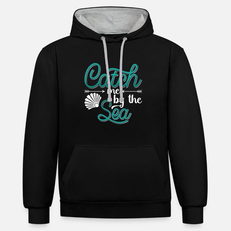Apnéiste Apnée Plongée Cadeau d’apnée - Sweat à capuche contrasté - noir/gris chiné