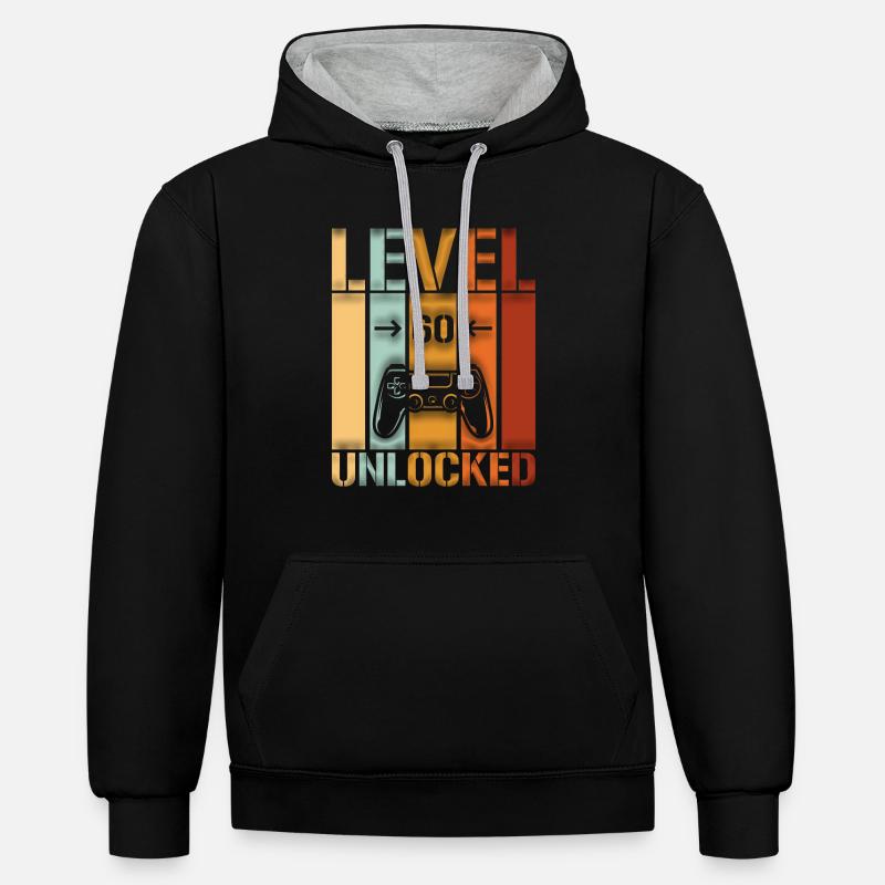 60e anniversaire Niveau 60 débloqué - Sweat à capuche contrasté - noir/gris chiné