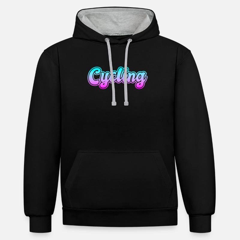 cyclisme Cyclisme - Sweat à capuche contrasté - noir/gris chiné