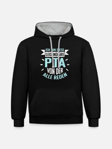 Apotheker Spruch PTA Pharmazeut - Kontrast-Hoodie - Schwarz/Grau meliert