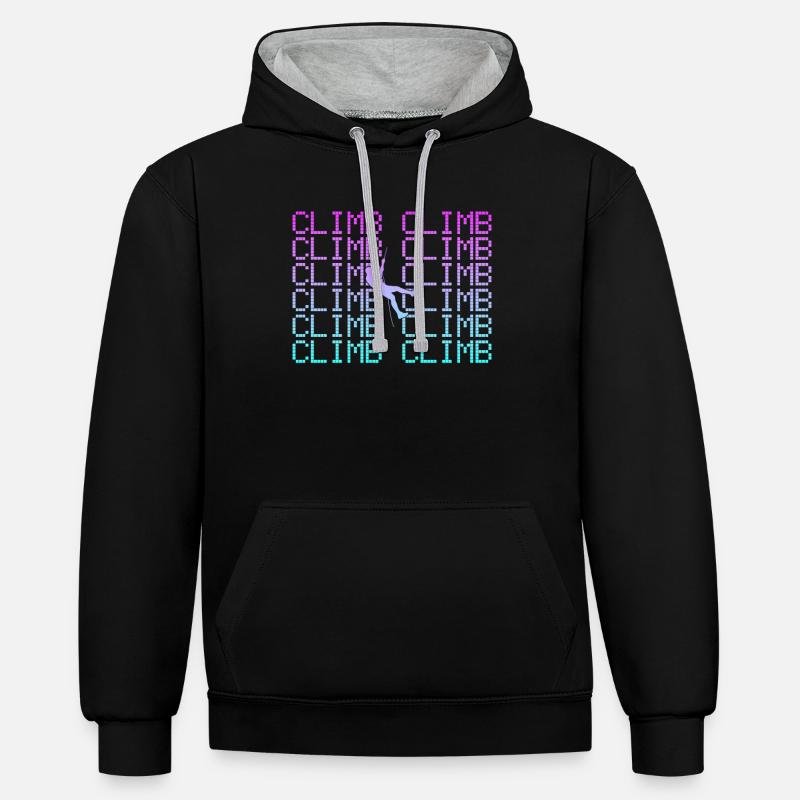 Grimper - Sweat à capuche contrasté - noir/gris chiné