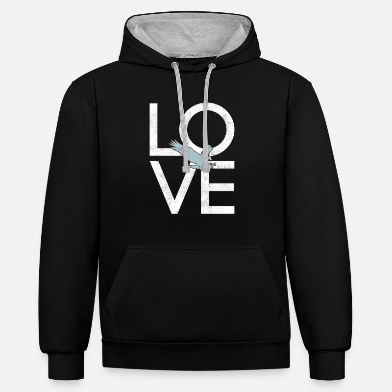 Aigle - Sweat à capuche contrasté - noir/gris chiné