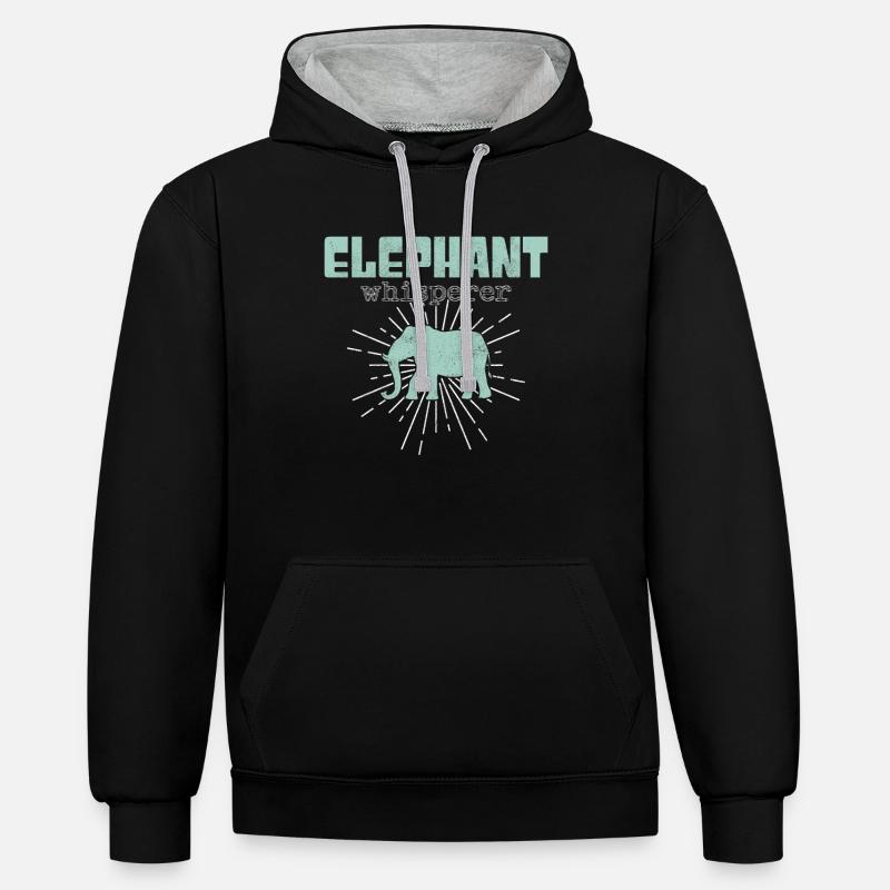 chuchoteur d’éléphant - Sweat à capuche contrasté - noir/gris chiné