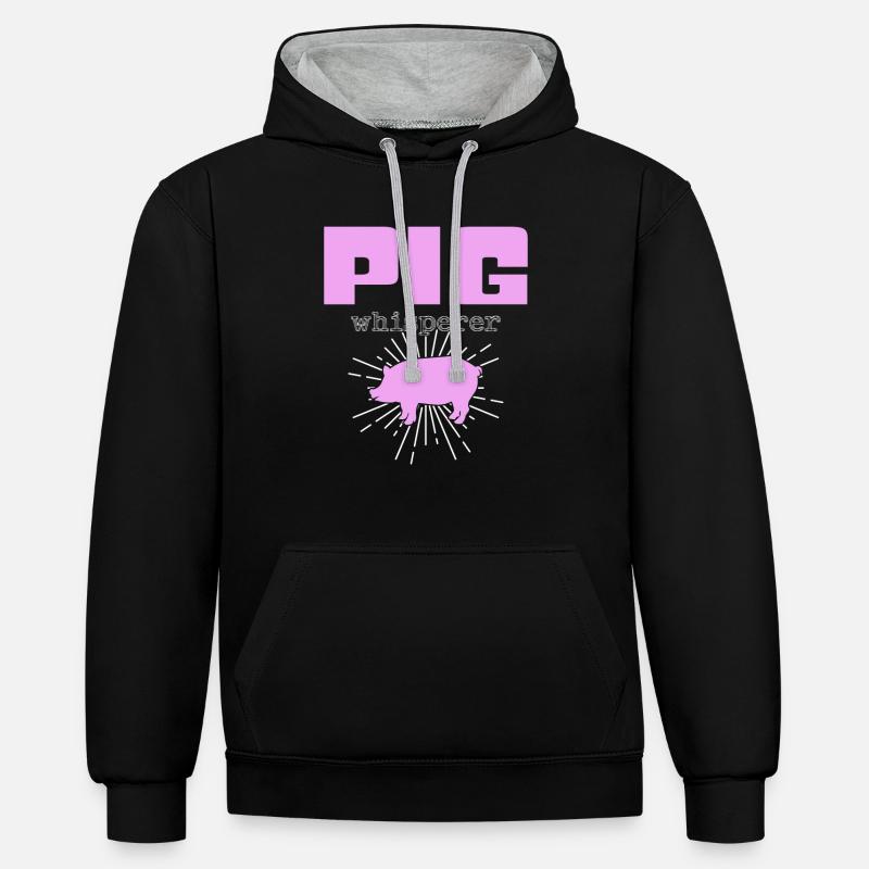 Chuchoteur de cochon - Sweat à capuche contrasté - noir/gris chiné