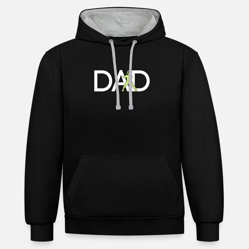 Papa de baseball - Sweat à capuche contrasté - noir/gris chiné