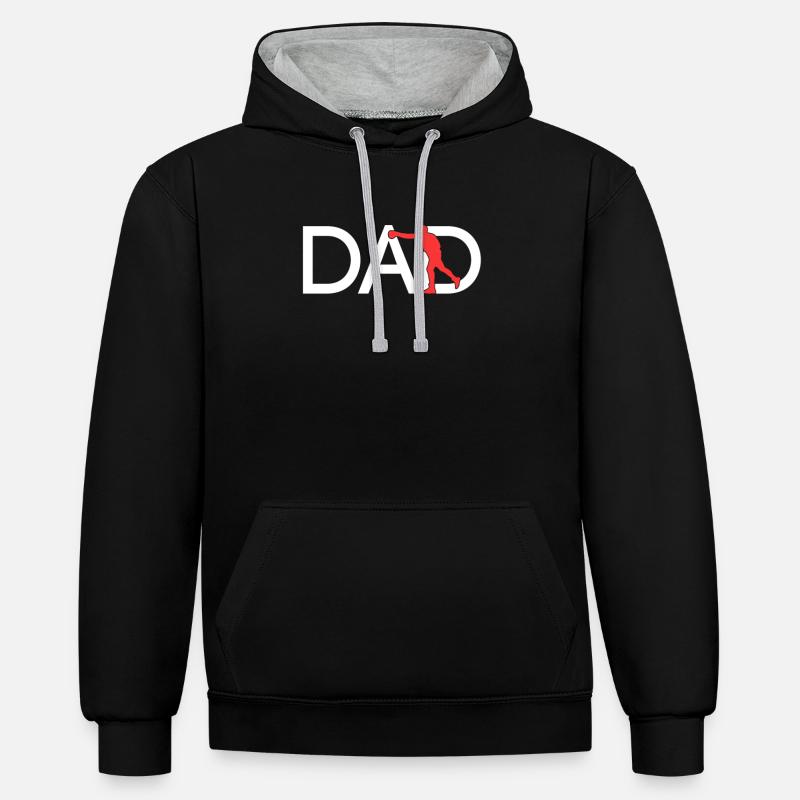 Boxe Papa - Sweat à capuche contrasté - noir/gris chiné