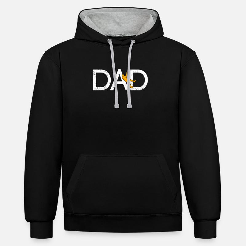 Grimper papa - Sweat à capuche contrasté - noir/gris chiné